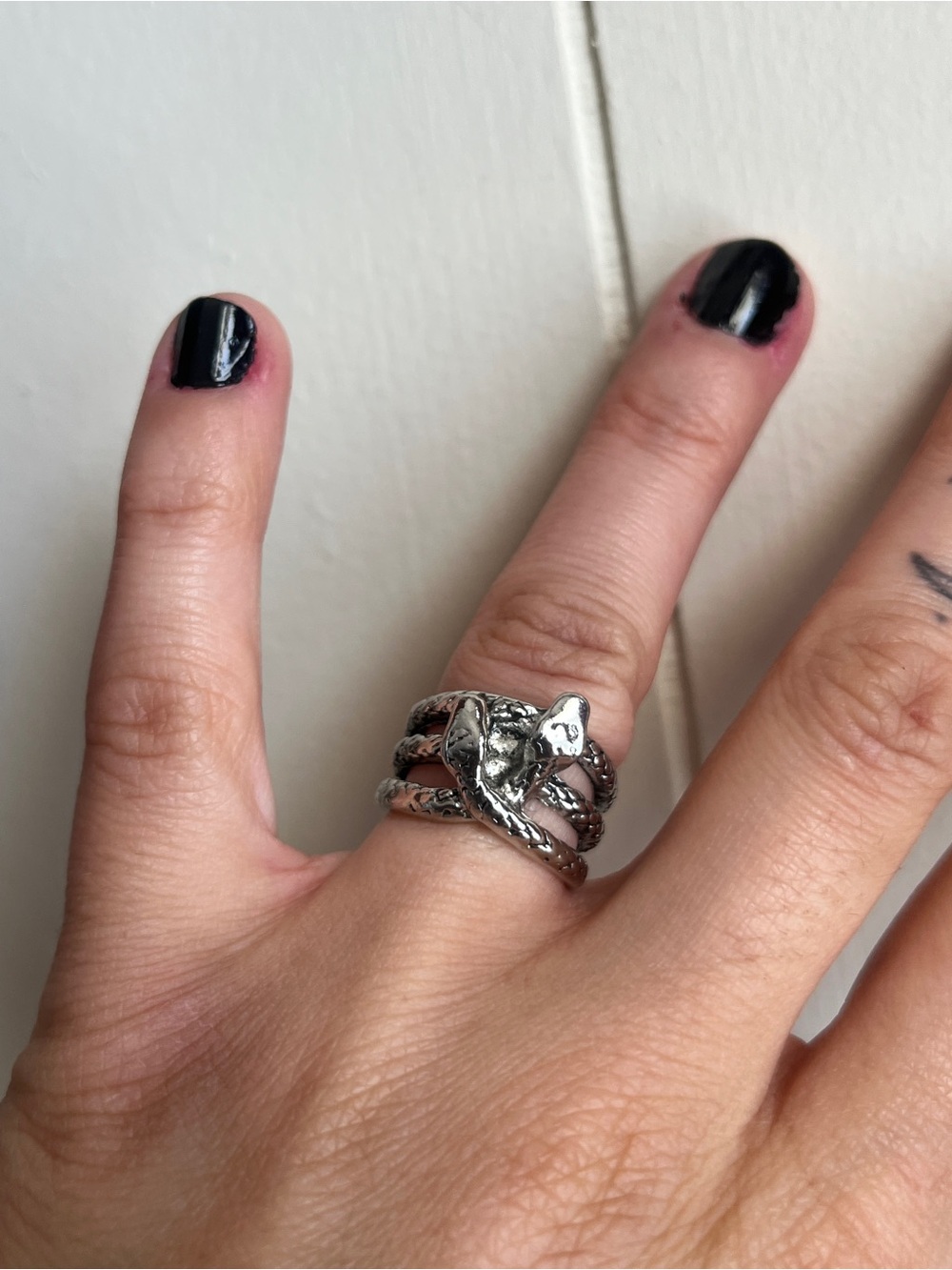 Adjustable Silver Snake Wrap Ring